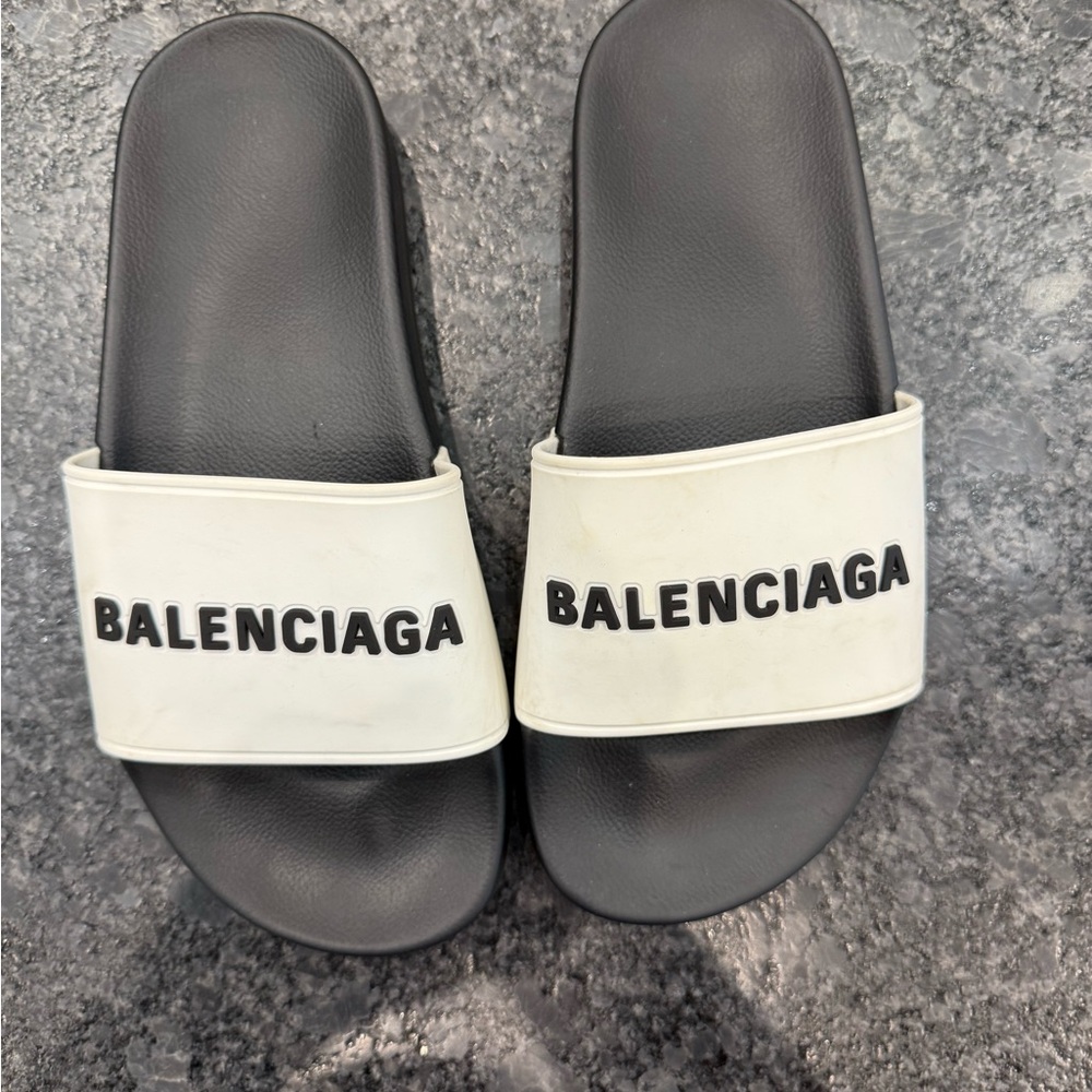 Balenciaga - Tap - Logo Pool Slides - Black - Size 37